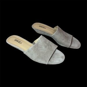 Vaneli Women's Truffle Suede Studded Slides 8.5